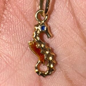 14K Gold Seahorse Pendant charm